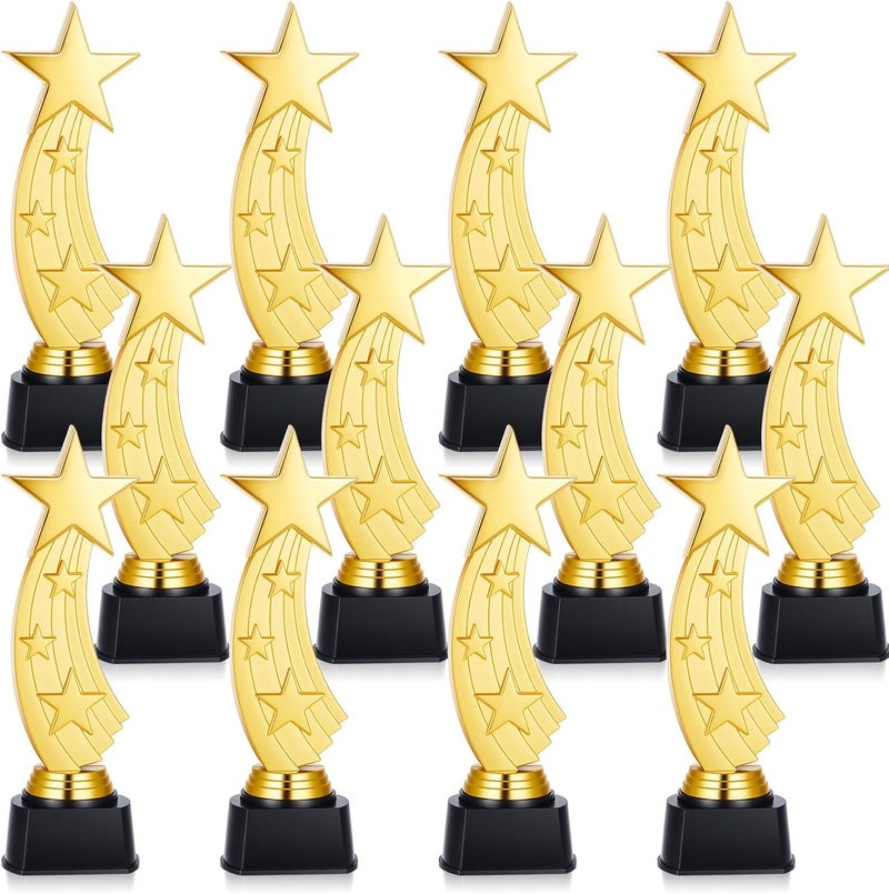 Quelay 9.5 Inch Trophy Awards Gold Plastic Trophies Bulk for Employee Recognition, School Prize, Motivational Gift, Celebrating Outstanding Achievement, Competition - Image 1
